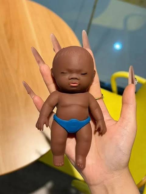 Black Natasha Baby Doll — Soft TPR Squishy Stress-Relief Toy