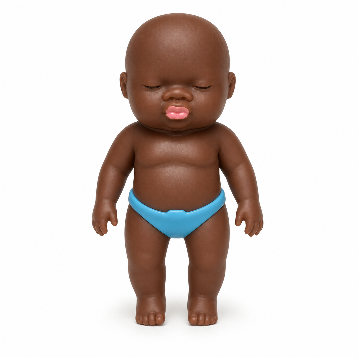 Black Natasha Baby Doll — Soft TPR Squishy Stress-Relief Toy