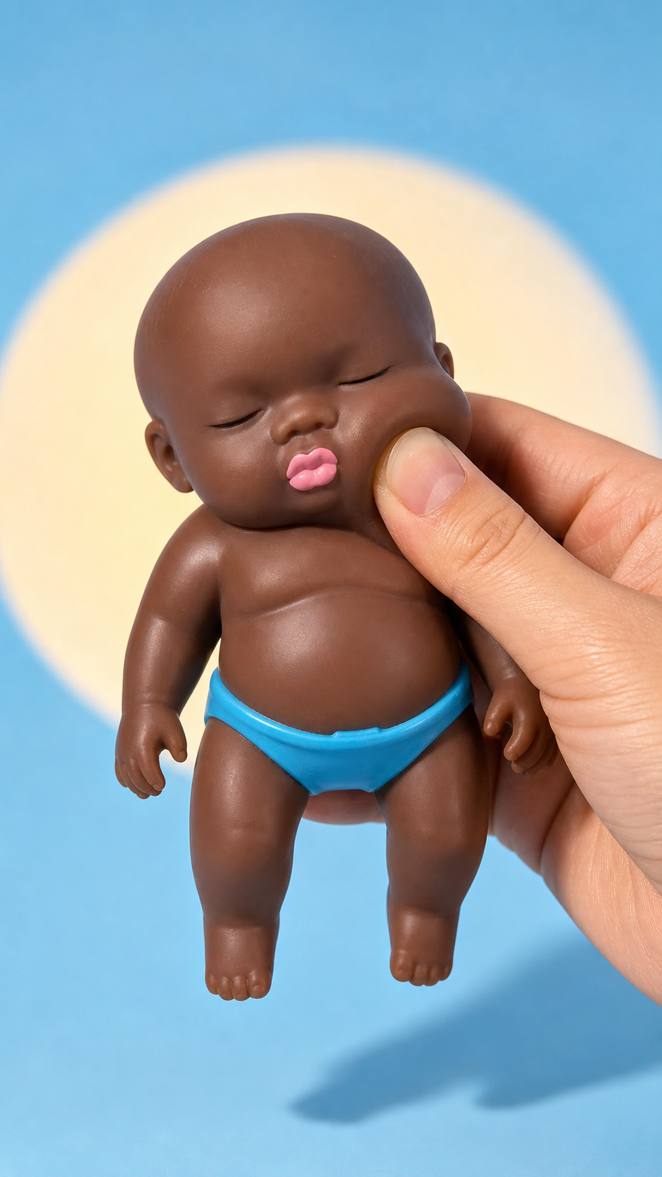 Black Natasha Baby Doll — Soft TPR Squishy Stress-Relief Toy