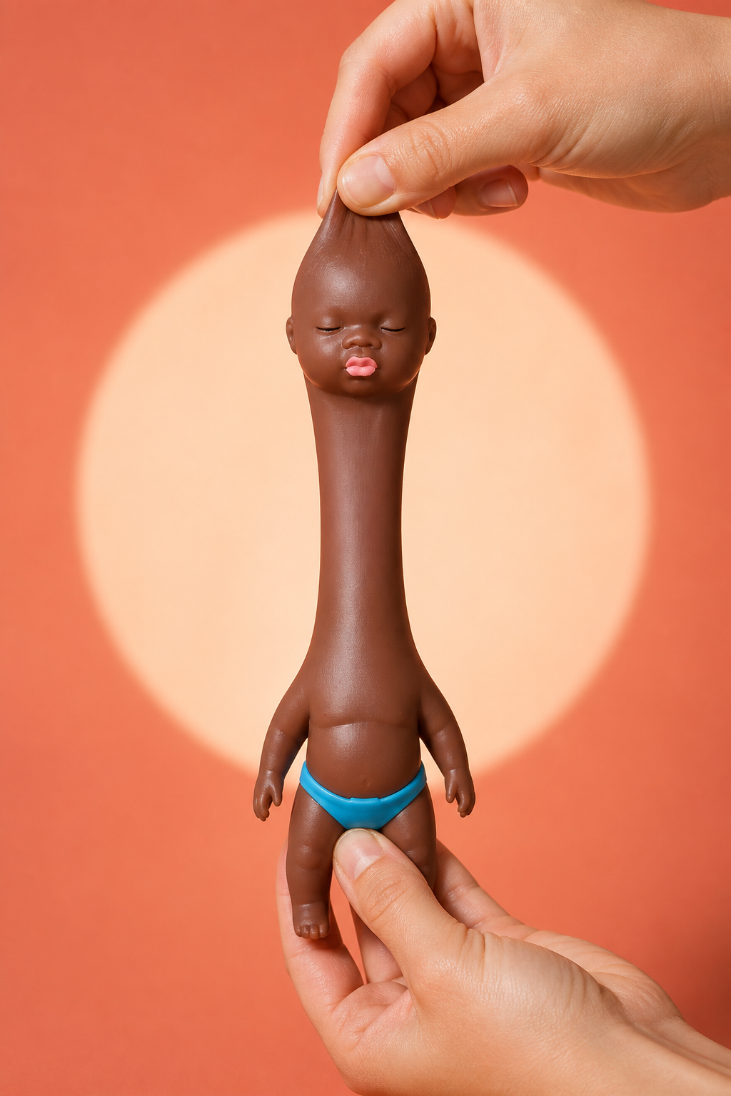 Black Natasha Baby Doll — Soft TPR Squishy Stress-Relief Toy